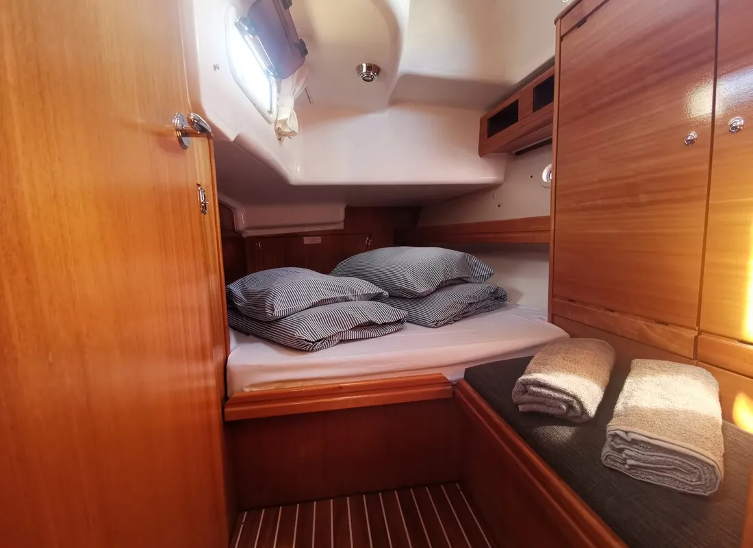 Cabin on Sea King, a Bavaria 42 Cruiser sailboat at Primošten, Croatia