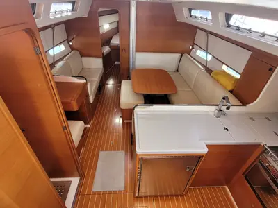 Salon of Papillon, a Italia Yachts 13.98 sailboat at Rosignano Solvay, Italy