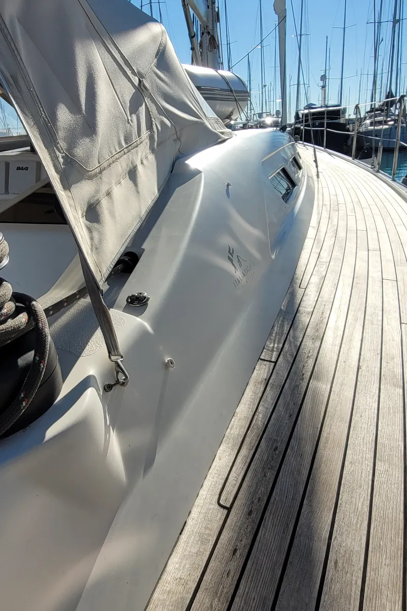 Exterior view of Papillon, a Italia Yachts 13.98 sailboat at Rosignano Solvay, Italy
