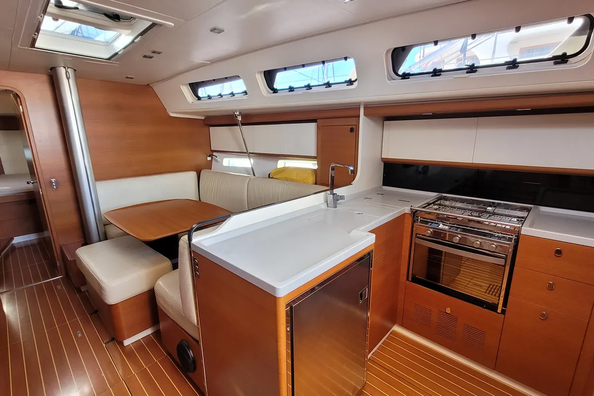 Galley of Papillon, a Italia Yachts 13.98 sailboat at Rosignano Solvay, Italy