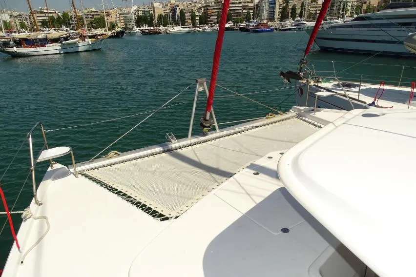 Deck of La Luna, a Leopard 44 catamaran at es Jonquet, Spain