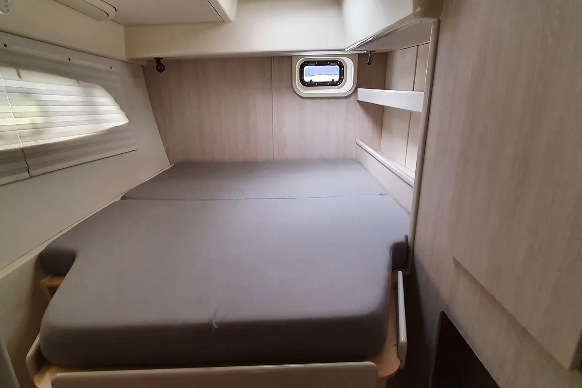 Cabin on La Luna, a Leopard 44 catamaran at es Jonquet, Spain