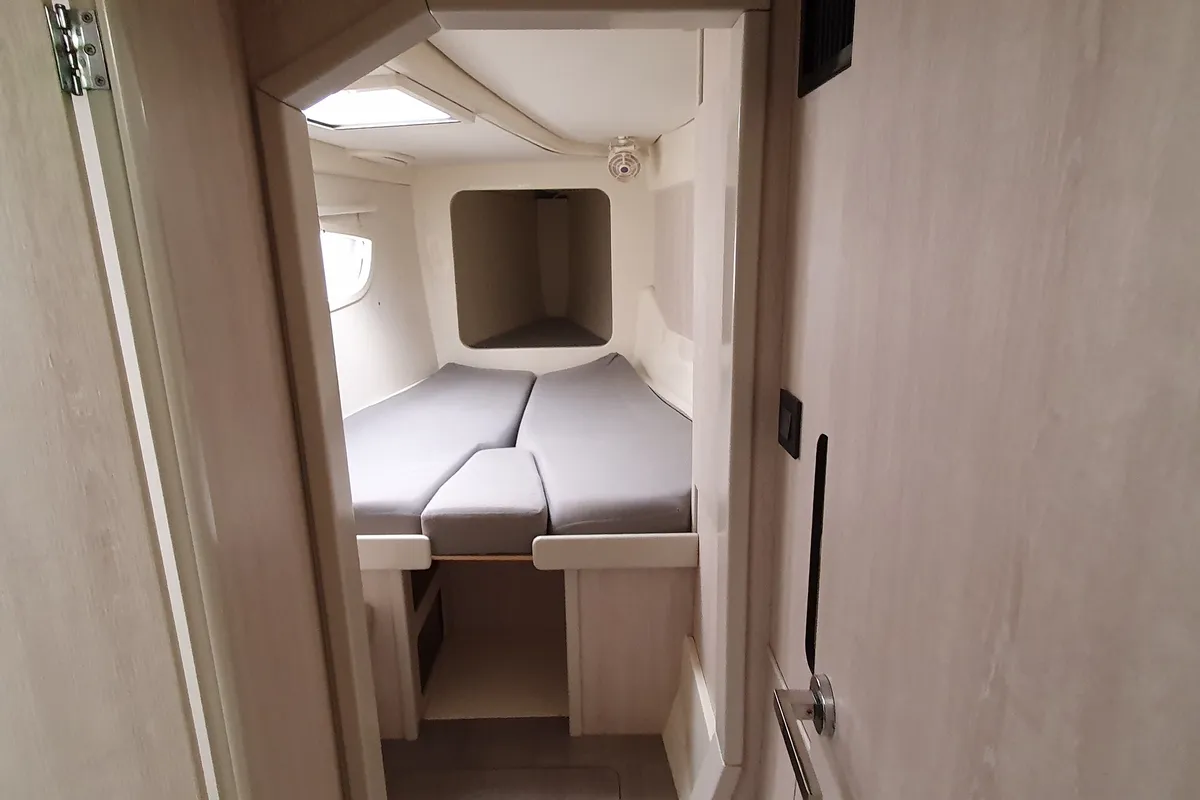 Cabin on La Luna, a Leopard 44 catamaran at es Jonquet, Spain