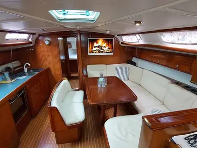 Salon of Kigo 2, a Bavaria 44 sailboat at Grad Rijeka, Croatia