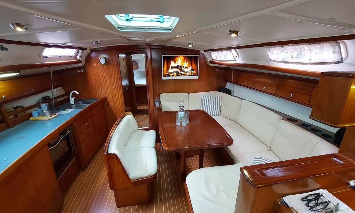 Salon of Kigo 2, a Bavaria 44 sailboat at Grad Rijeka, Croatia
