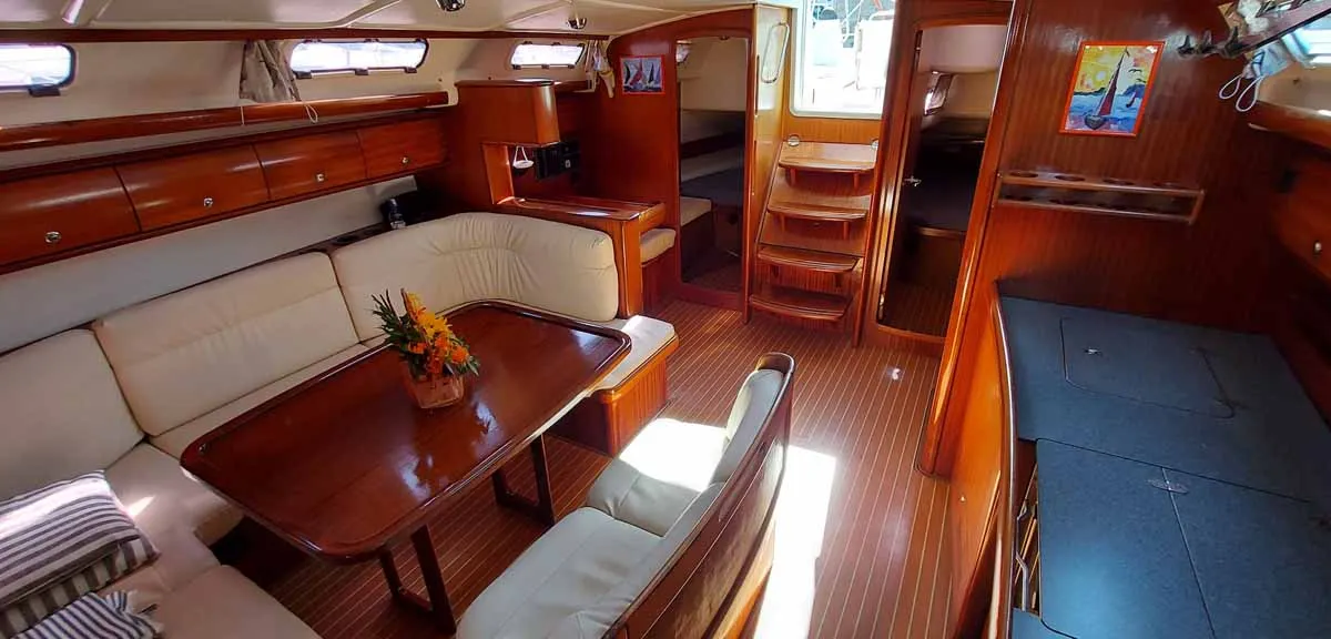 Salon of Kigo 2, a Bavaria 44 sailboat at Grad Rijeka, Croatia