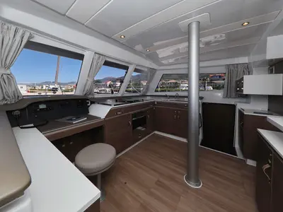Galley of Toma, a Bali Catspace catamaran at Grad Kaštela, Croatia