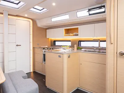 Galley of KAROS , a Dufour 41 sailboat at Road Town, British Virgin Islands