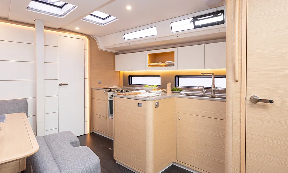 Galley of KAROS , a Dufour 41 sailboat at Road Town, British Virgin Islands