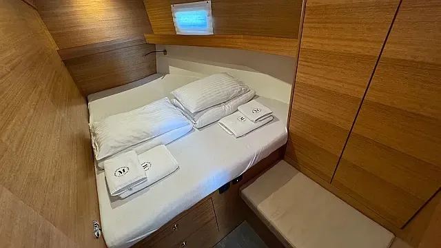 Cabin on Miss Esme, a Elan Impression 50.1 sailboat at Seget Donji, Croatia