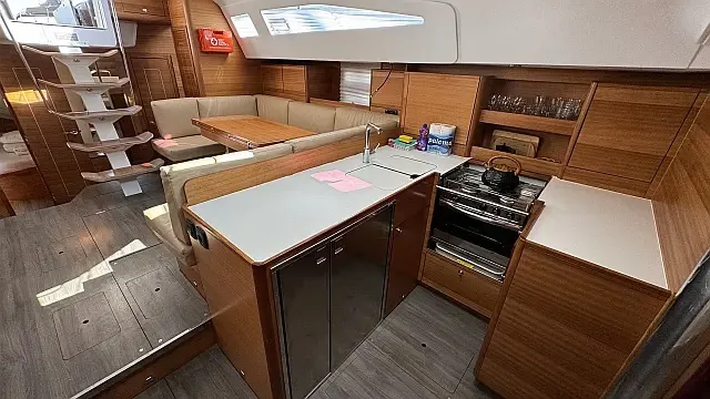 Galley of Miss Esme, a Elan Impression 50.1 sailboat at Seget Donji, Croatia