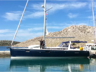 Exterior view of Roxanna, a Beneteau Oceanis 48 sailboat at Ibiza, Spain