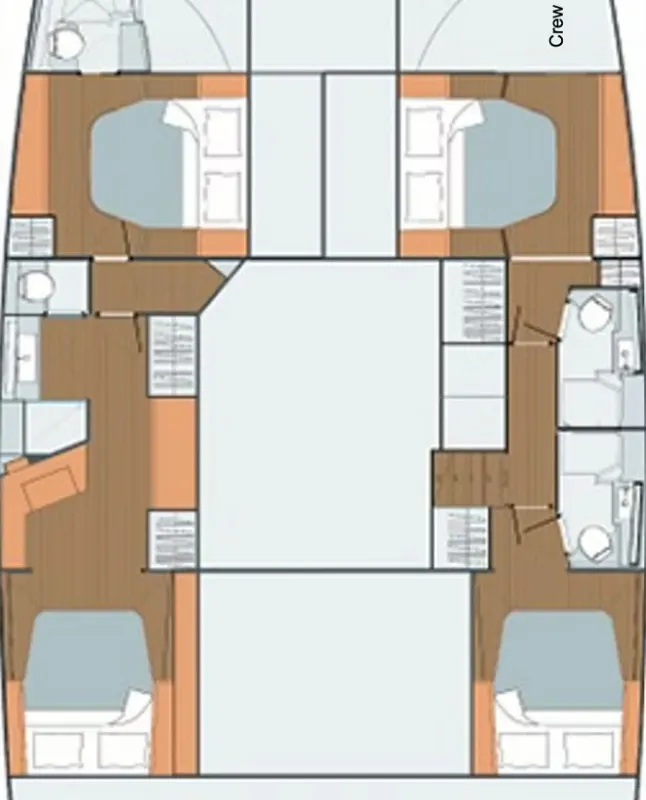 Floor plan of Isabella, a Fountaine Pajot Saba 50 catamaran at Municipal Unit of Lefkada, Greece