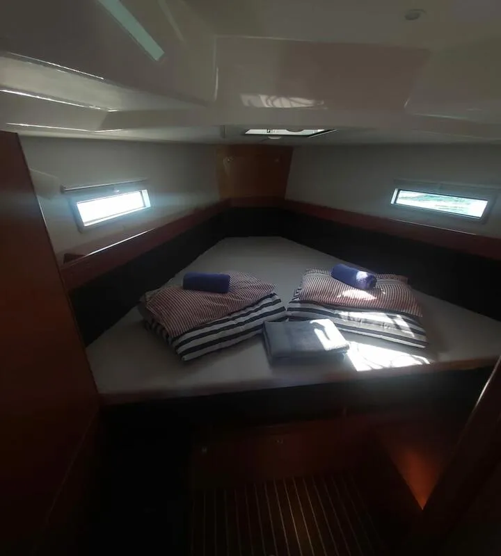 Cabin on Livka IV, a Bavaria Cruiser 41 sailboat at Split, Croatia