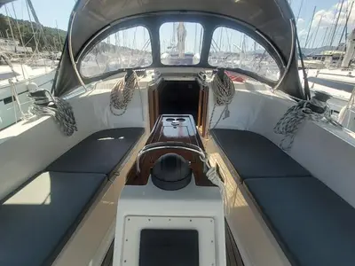 Deck of Livka IV, a Bavaria Cruiser 41 sailboat at Split, Croatia