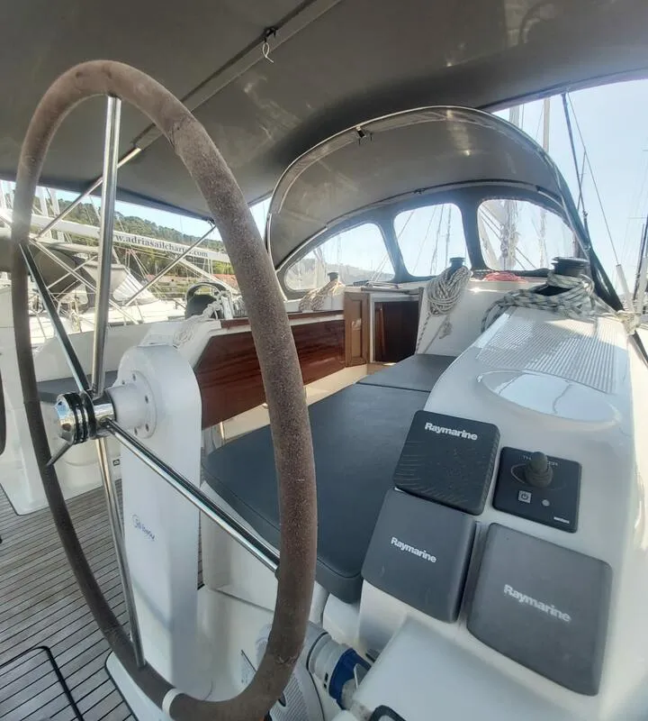 Cockpit of Livka IV, a Bavaria Cruiser 41 sailboat at Split, Croatia