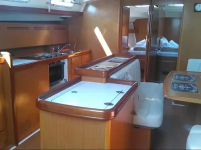 Salon of Maria, a Beneteau Cyclades 50.4 sailboat at Athens, Greece