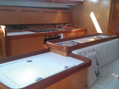 Galley of Maria, a Beneteau Cyclades 50.4 sailboat at Athens, Greece
