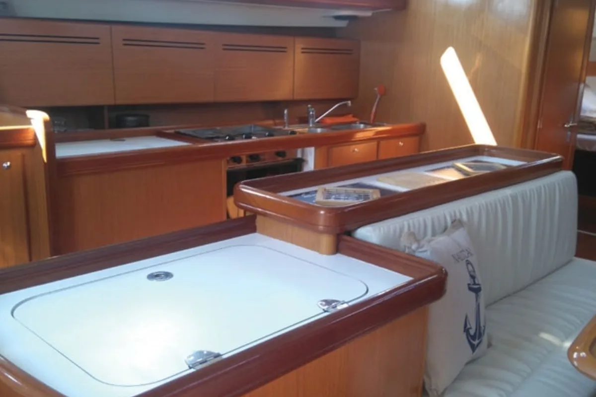 Galley of Maria, a Beneteau Cyclades 50.4 sailboat at Athens, Greece