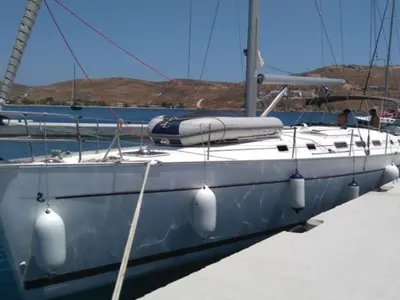 Exterior view of Maria, a Beneteau Cyclades 50.4 sailboat at Athens, Greece