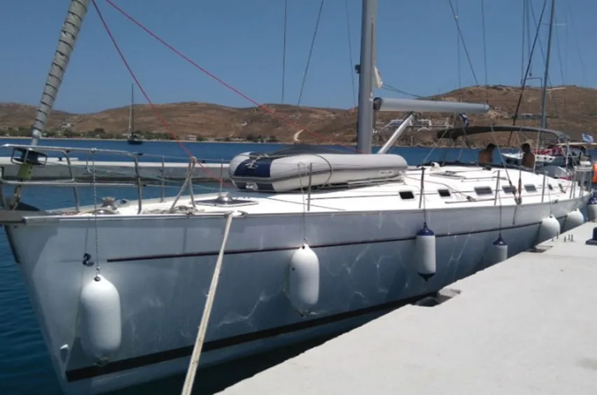 Exterior view of Maria, a Beneteau Cyclades 50.4 sailboat at Athens, Greece