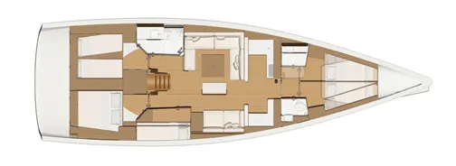 Deck of Margarita , a Dufour 520 Grand Large sailboat at Athens, Greece
