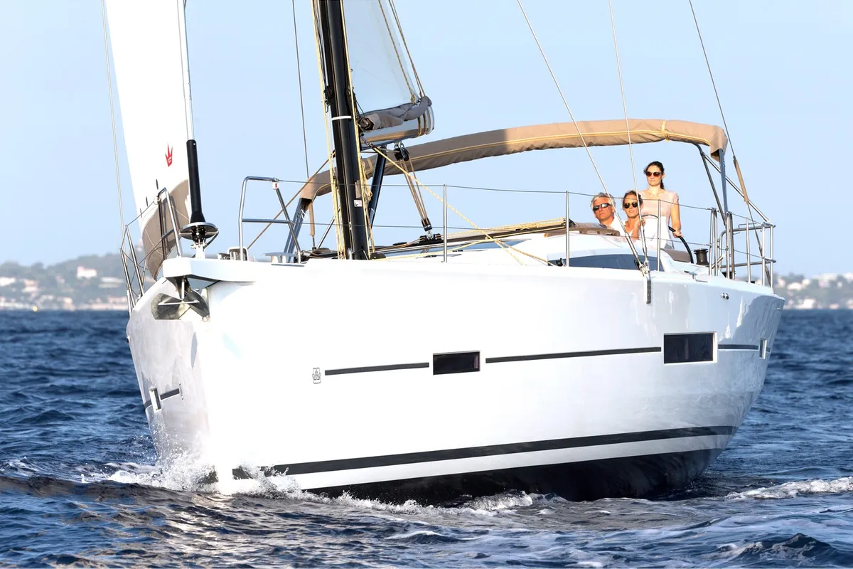 Galley of Margarita , a Dufour 520 Grand Large sailboat at Athens, Greece