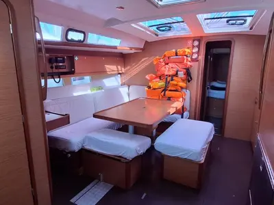 Salon of Ibis, a Dufour 460 GL sailboat at Grad Šibenik, Croatia