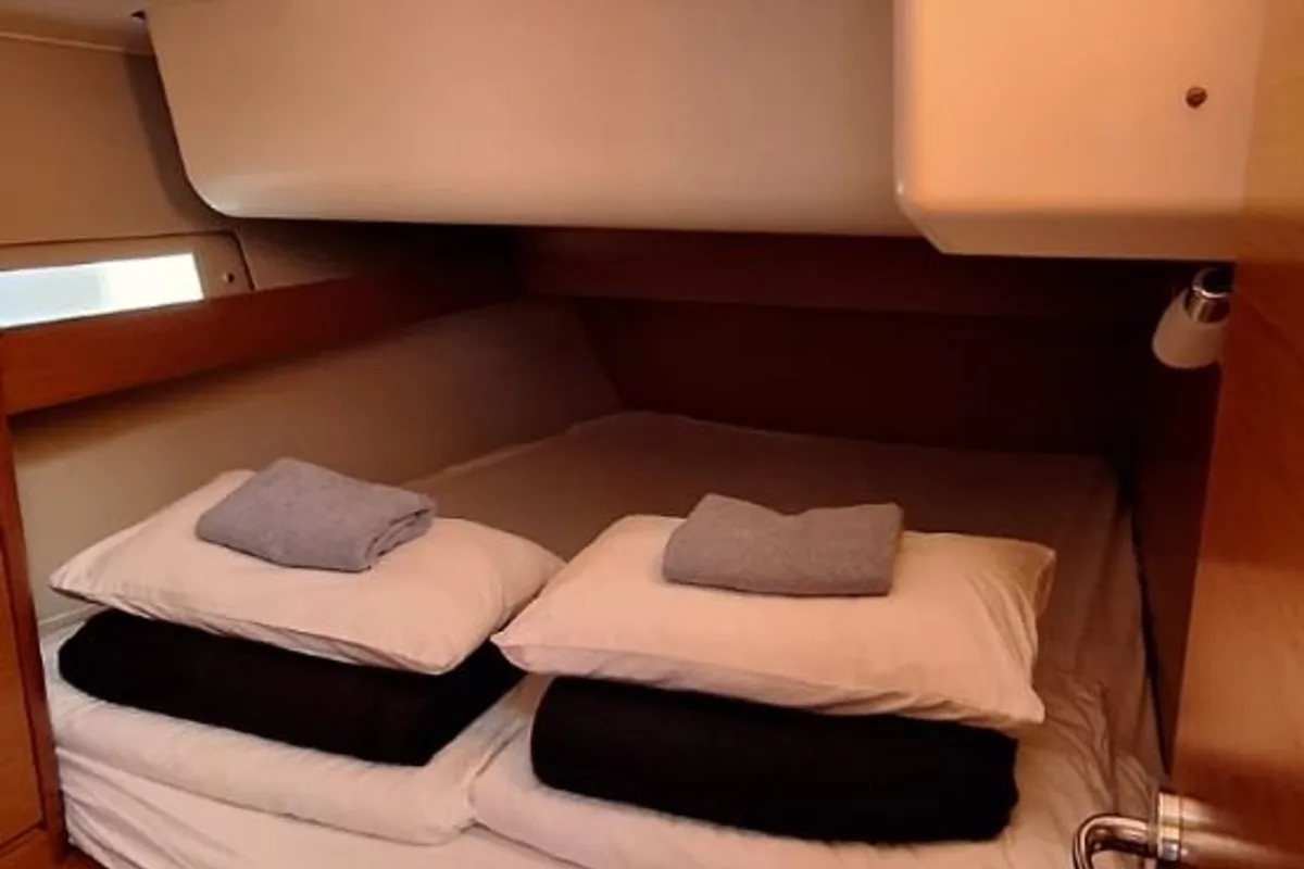 Cabin on Ibis, a Dufour 460 GL sailboat at Grad Šibenik, Croatia