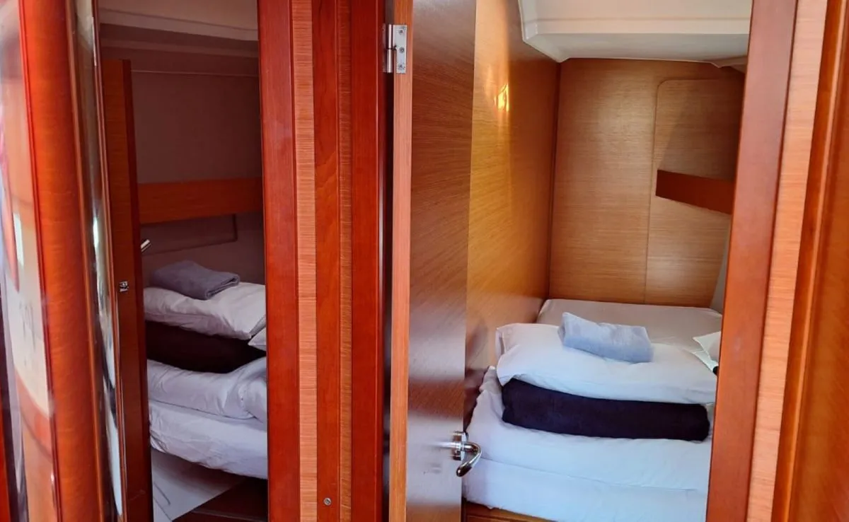 Cabin on Ibis, a Dufour 460 GL sailboat at Grad Šibenik, Croatia