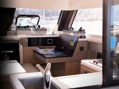 Galley of Jumping Fitness, a Aventura 34 catamaran at Šibenik, Croatia