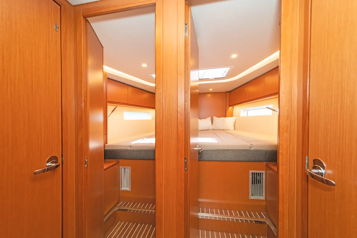Cabin on Seacret, a Bavaria C57 sailboat at Athens, Greece