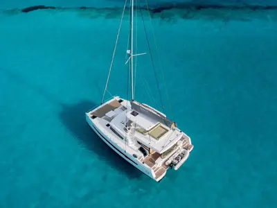Joy, a Bali 5.4 catamaran at Bocas del Toro, Panama
