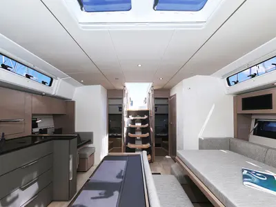 Salon of Ocean Phoenix, a Hanse 510 sailboat at Grad Šibenik, Croatia
