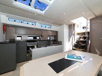 Galley of Ocean Phoenix, a Hanse 510 sailboat at Grad Šibenik, Croatia