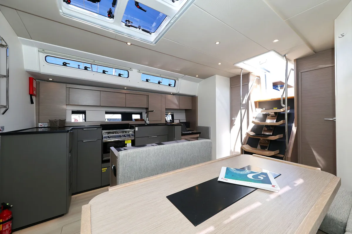 Galley of Ocean Phoenix, a Hanse 510 sailboat at Grad Šibenik, Croatia