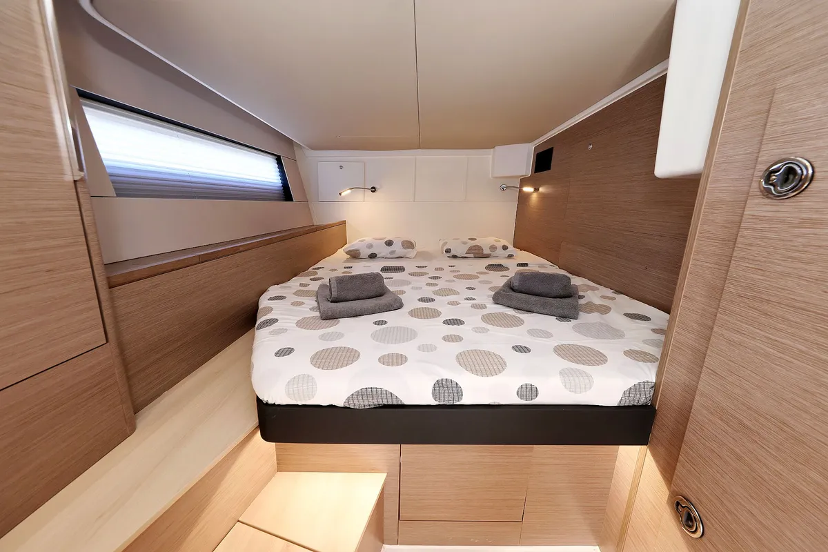 Cabin on Ocean Phoenix, a Hanse 510 sailboat at Grad Šibenik, Croatia