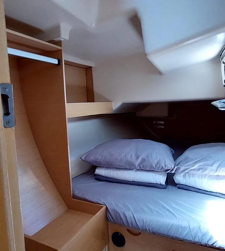 Cabin on Tango, a Elan 350 Performance sailboat at Grad Biograd na Moru, Croatia