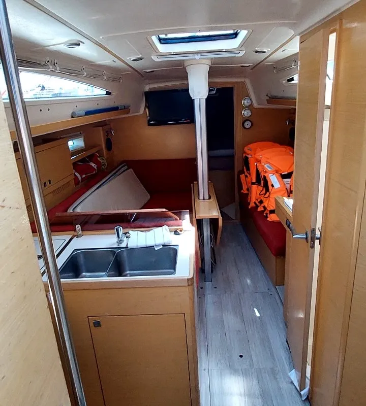 Galley of Tango, a Elan 350 Performance sailboat at Grad Biograd na Moru, Croatia