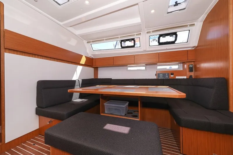Salon of Hana, a Bavaria Cruiser 46 Style sailboat at Biograd na Moru, Croatia