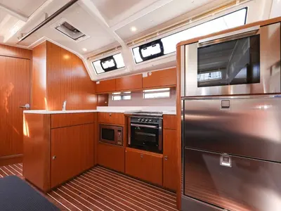 Galley of Hana, a Bavaria Cruiser 46 Style sailboat at Biograd na Moru, Croatia
