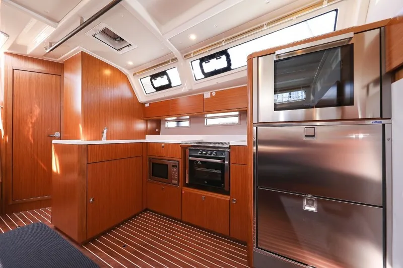 Galley of Hana, a Bavaria Cruiser 46 Style sailboat at Biograd na Moru, Croatia