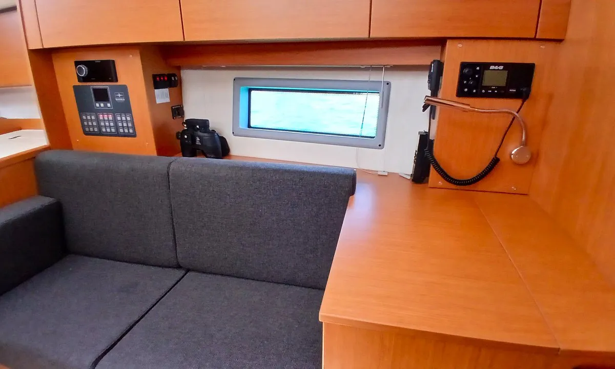 Salon of Eleni, a Bavaria C38 sailboat at Municipal Unit of Lefkada, Greece