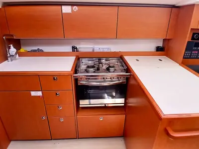 Galley of Eleni, a Bavaria C38 sailboat at Municipal Unit of Lefkada, Greece