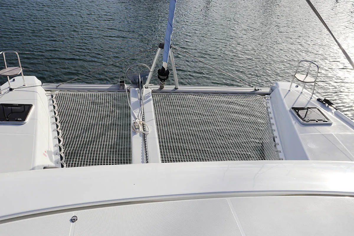 Deck of Odyssey_X, a Lagoon 42 catamaran at Road Town, British Virgin Islands