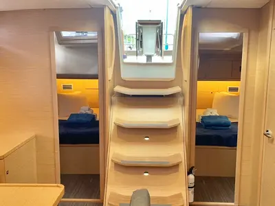 Cabin on Knot Online, a Dufour 470 sailboat at Road Town, British Virgin Islands