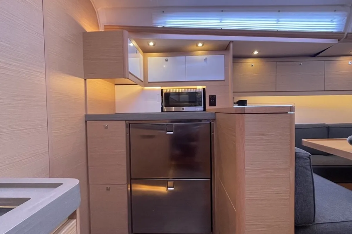 Galley of Knot Online, a Dufour 470 sailboat at Road Town, British Virgin Islands