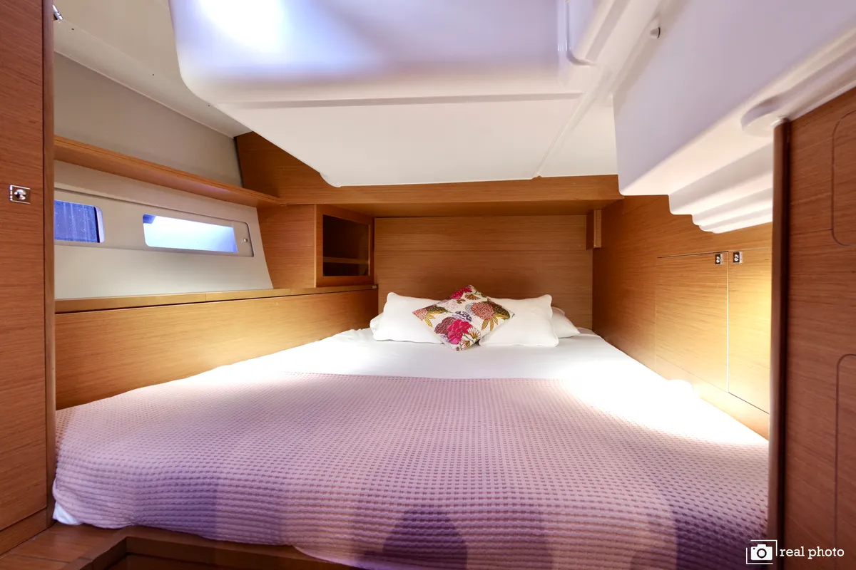Cabin on Thea, a Dufour 530 sailboat at Castellammare di Stabia, Italy
