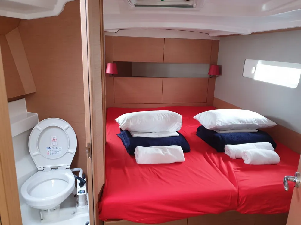 Head on Jutisa, a Jeanneau Sun Odyssey 410 sailboat at Grad Pula, Croatia