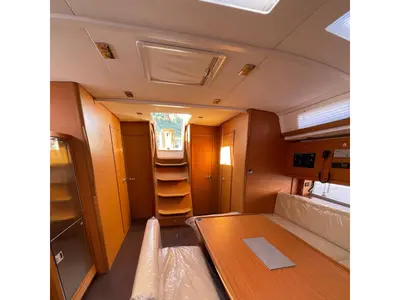 Salon of Egusa, a Dufour 470 sailboat at Cagliari, Italy